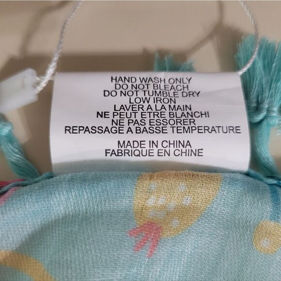 Live Simply Multi Color Floral Polyester Tassel Fringe Scarf - Picture 7 of 10